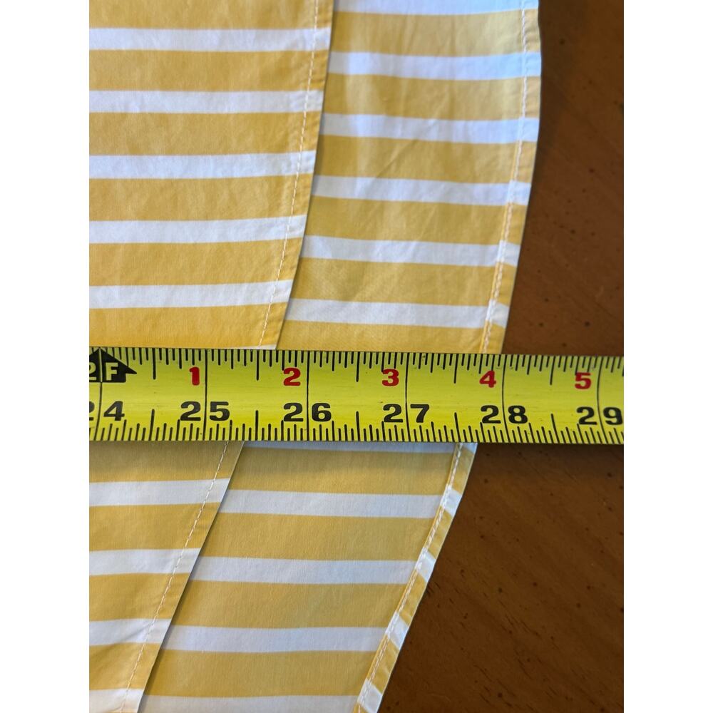 Akris Punto Kodak Stripe Poplin Blouse Kimono Sleeve Yellow White Size 2 - Picture 9 of 9